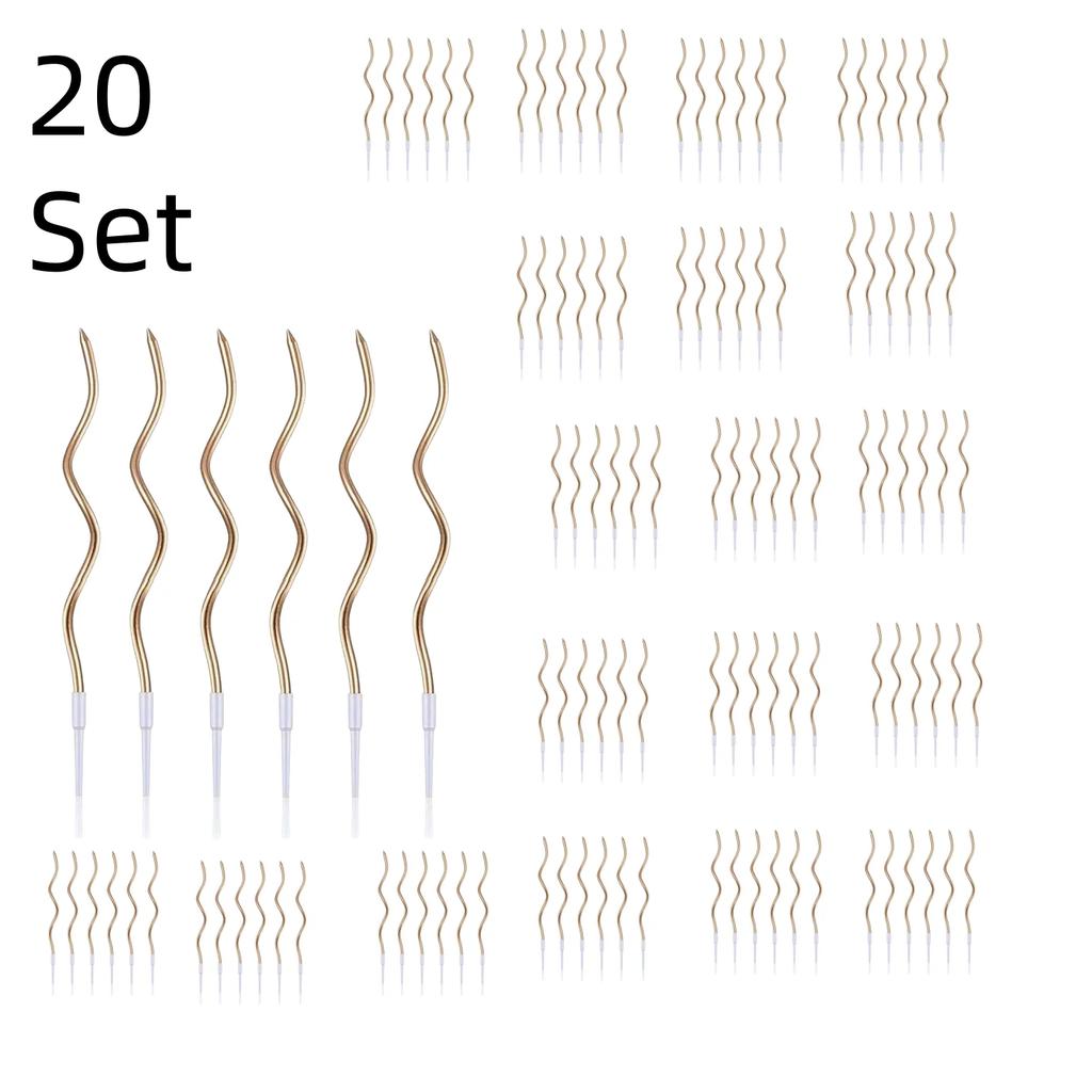 6/12 /36/72pcs/20setBirthday Candles Spiral Cake Candles  Long Thin Cake Candles For Wedding Party And Cake Decoration