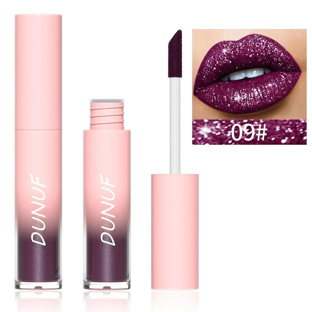 18 Color Sexy Red Diamond Glitter Lip Gloss Metallic Waterproof Long Lasting Matte Shimmer Liquid Lipstick Women Makeup Cosmetic