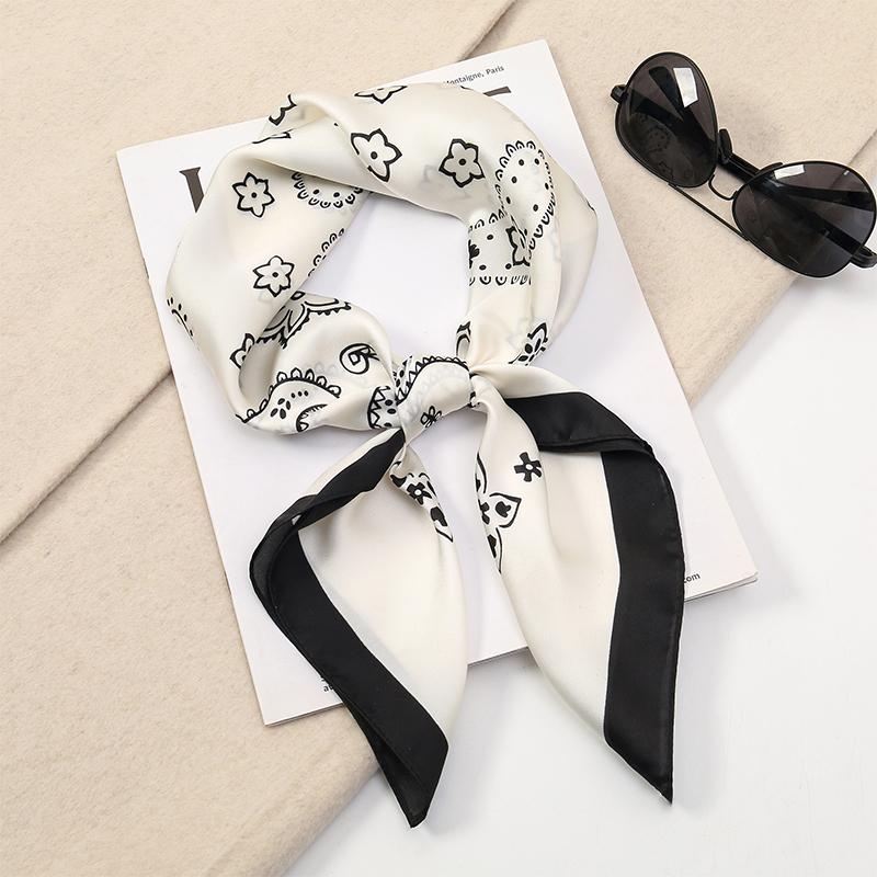 Echarpe Carree Hijab Pour Femme, Imprime Populaire De Luxe, Etoles De Plage Chaudes, Enveloppes Chale, Bandeau Pour Cheveux