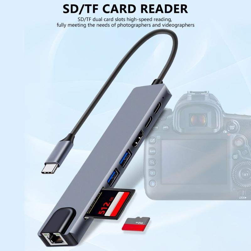 Multiports USB C Docking stations with 4K Hdmis Fast Charging Dock Gigabit Ethernet Connectivities for Laptop PC Devices