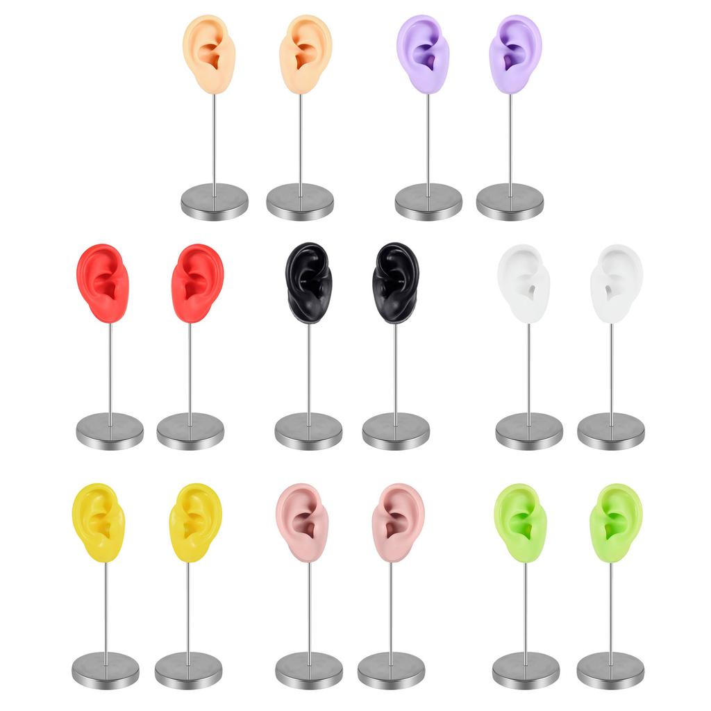 Silicone Ear Model for Piercing Practice and Jewelry Display Realistic Left and Right Human Ear Simulation Ears Replicas