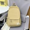 Schoolbag new retro solid color backpack large capacity junior high school student college bag simple versatile leisure travel backpack