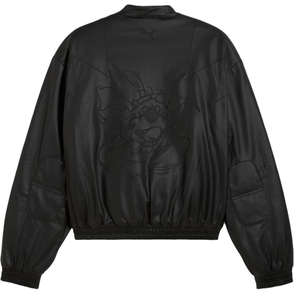 Puma Solid Color Loose Fit Zip Long Sleeve Cotton Jacket Unisex Jacket Black 630773-01