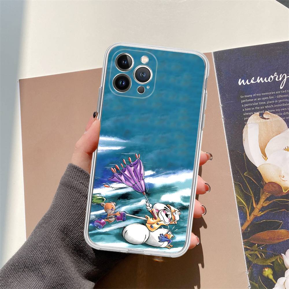 Cartoon D-Diddl Transparent Phone Case for iPhone 17 Air 16 Pro Max 15 14 13 12 11Plus Shockproof Cover
