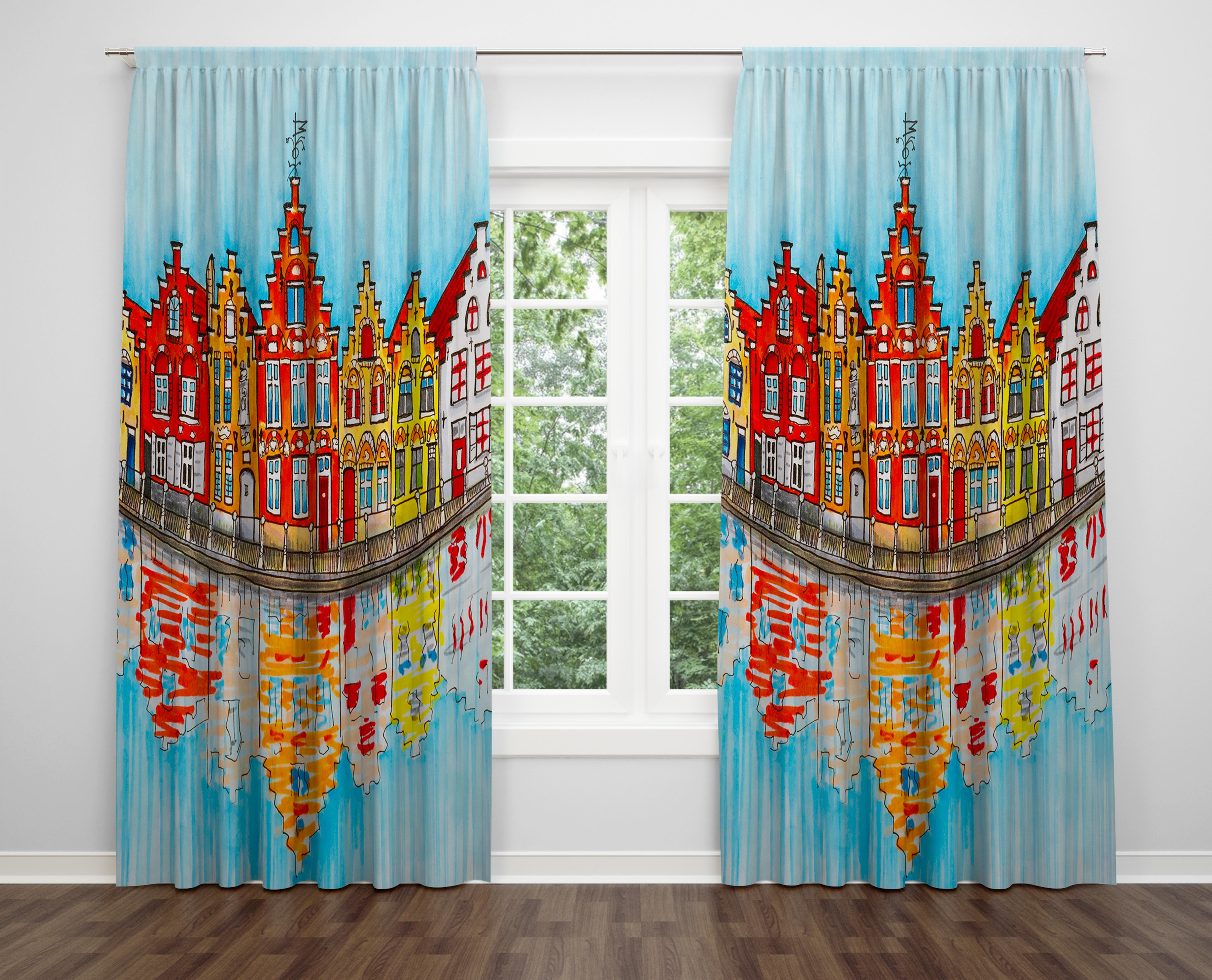 

Декоративний дизайн, високоякісна бавовняна тканина, ви можете вибрати одну або подвійну фіранку з крила 1 piece різнокольоровий