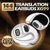 144 Language AI Voice Translation Headphones - Real-time Three In One OWS Translation Device with Wireless, Rechargeable Battery and USB Charging