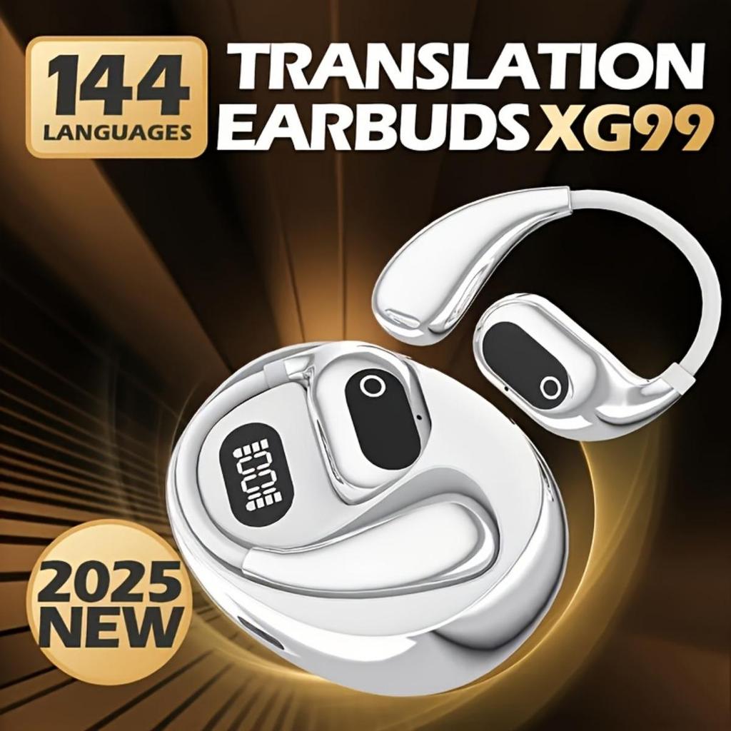144 Language AI Voice Translation Headphones - Real-time Three In One OWS Translation Device with Wireless, Rechargeable Battery and USB Charging