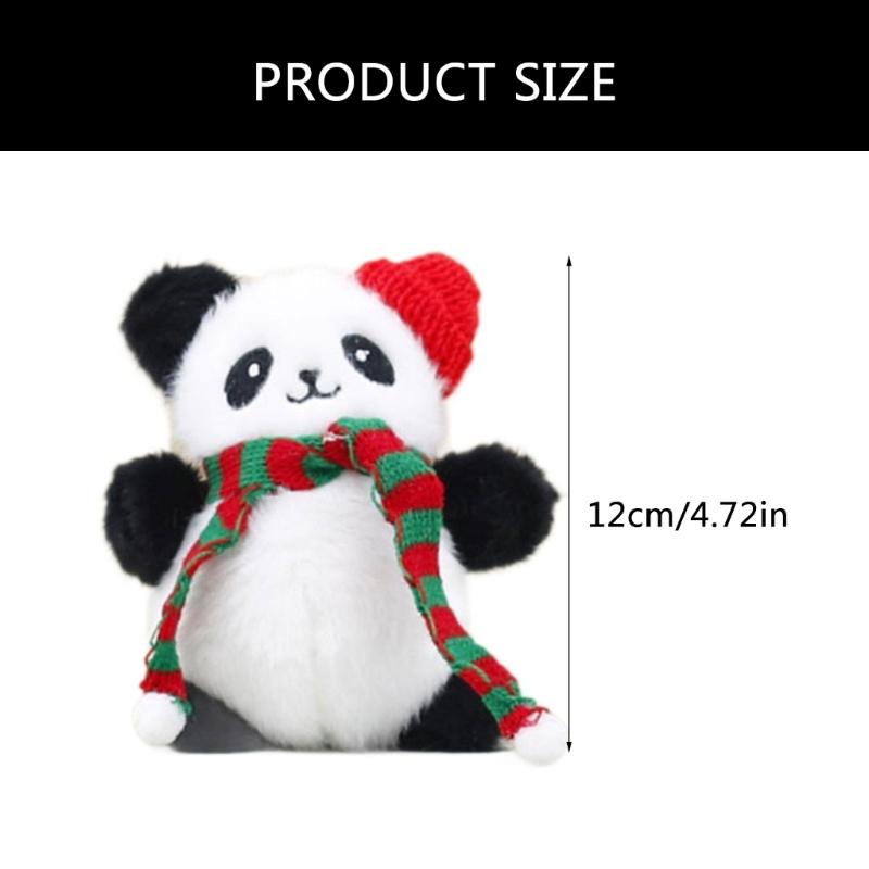 Christmas Festival Parties Ornament Stylish Keyring with Christmas Panda Pendant Lovely Phone Key Chain Decoration