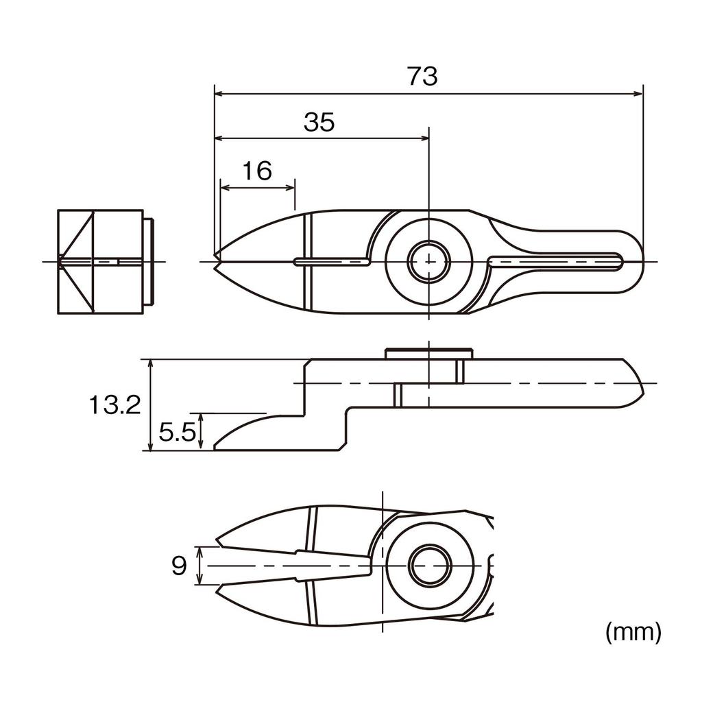 VESSEL Slide Air Horizontal Crank Blade for NY15RAH Nipper, Blade/GT-NY15 Type, (Reverse Blade) Resin,