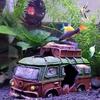 Artificial Resin Bus Ornaments Hideout Caves Underwater World Layout Prop Aquarium Fish Tank Decorations