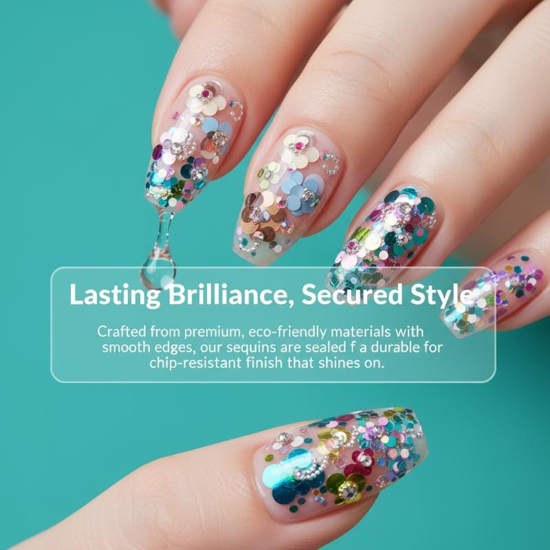 Mini Circular Flower Wave Point Sparkling Nail DIY Shiny Flake Nail Art Decoration Accessories