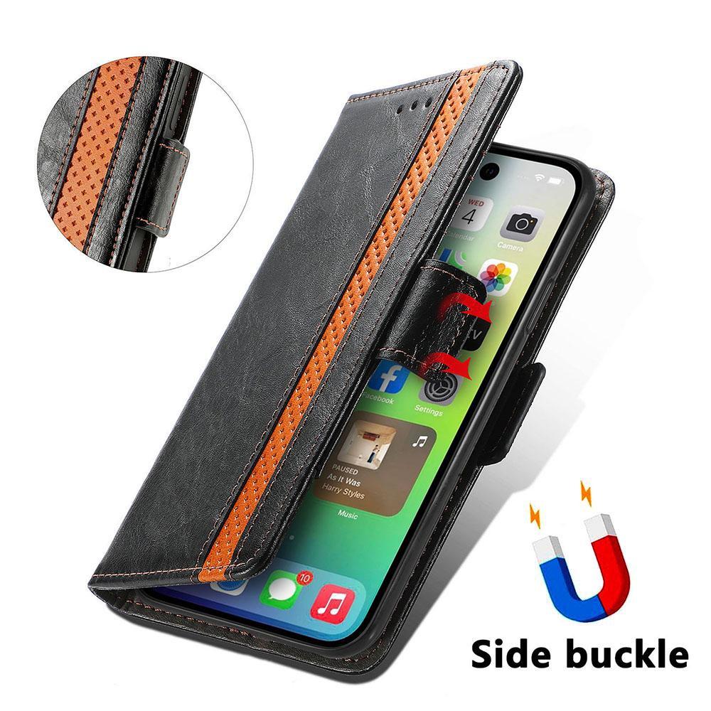 RFID Business Magnetic Flip Splicing Leather Wallet Case pro iPhone 15 14Plus 13 12 11 Pro Max XSMAX pro Samsung S24 S23 S22 S21 S20Ultra Plus A15 A25