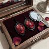 Blood Red Gothic Resin Earrings Oval Shape Drop Earrings Halloween Dangle Earrings  Cosplay Events
