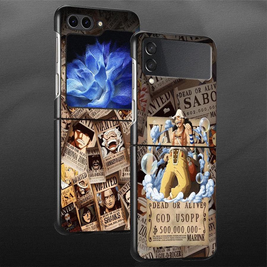 Plakat One Piece Luffy Tylna Pokrowiec na Telefon Funda Case dla Samsung Galaxy Flip3 Z Flip 7 6 5 4 3 Flip7 FE Flip4 Flip5 Flip6