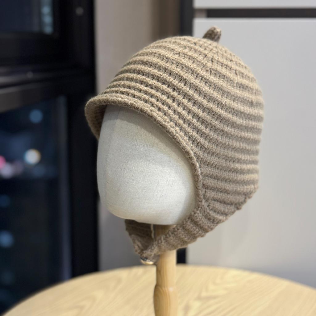 Korean Style Knitted Pullover Hat for Women Autumn and Winter Student Cute Velvet Neck Scarf Ear Protection Warm Toe Cap Woolen Hat