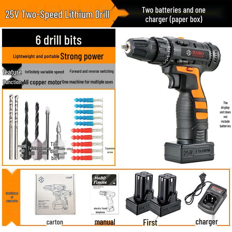 Rechargeable Multifunction Electric Drill & Impact Screwdriver Set