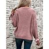 Bowknot Solid Crew Neck Sweater, Casual Long Sleeve Sweater for Fall & Winter, Women's Clothing