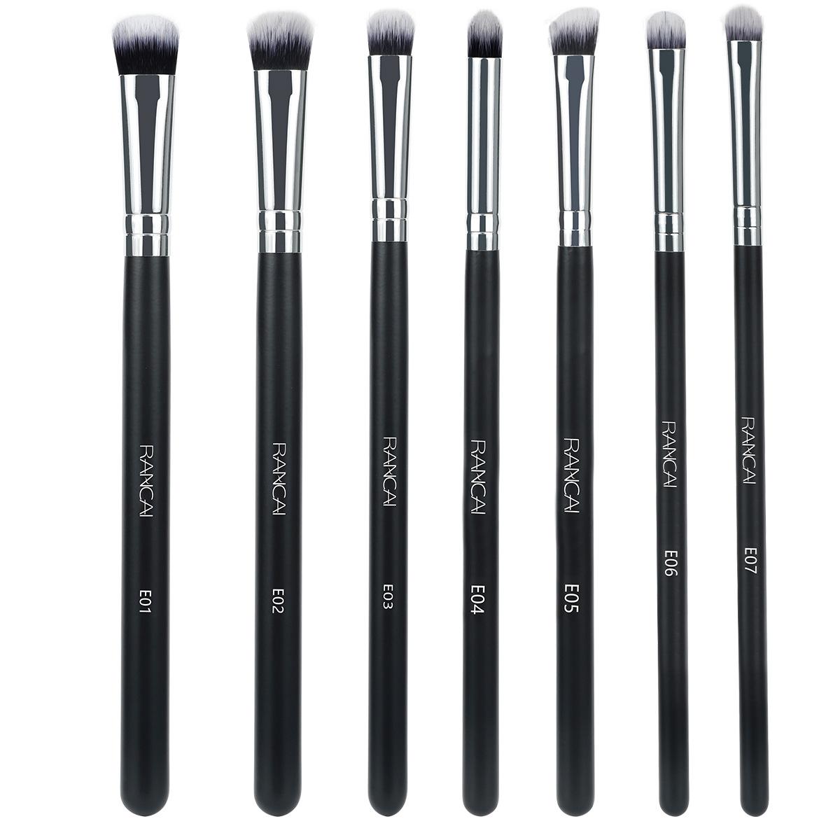 RANCAI 7 makeup brushes, eyeshadow brush, pure horse hair eye brush, smoky makeup beauty tool