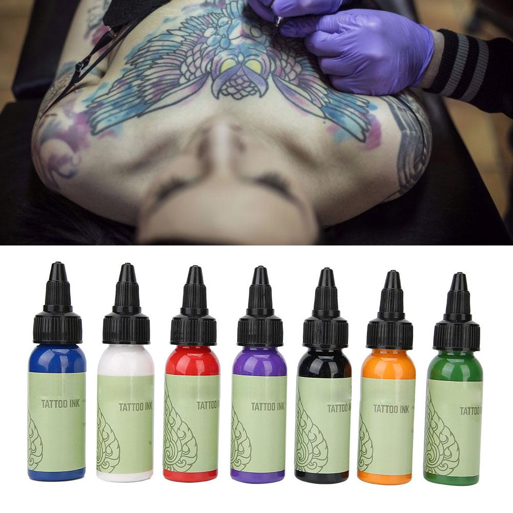 7pcs Professional Tattoo Ink Set Long Lasting Fast Coloring Tattoo Pigment (207.2ml)