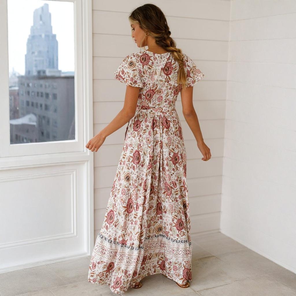 Fashionable Women's Leisure  Vacation Printed Dress Sexy Long Skirt For Women