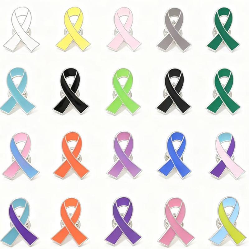 Multi-color ribbon oil drop brooch international standard breast control logo care publicity accessories