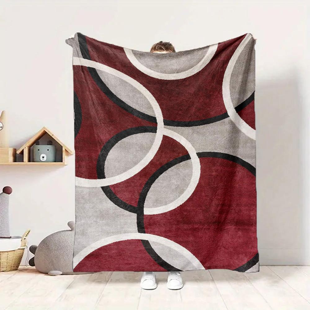 Abstract Circles Flannel Blanket Throw Blanket Soft Warm Sofa Bed Camping Car home Decor Unique Christmas Gift C9301689
