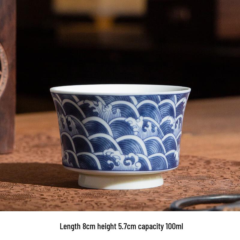 

Cha Xun Blue and White Wave Ceramic Tea Set