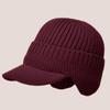 European And American Men Winter Warm Ear Protection Knitted Hat Outdoor Riding Fleece Hat