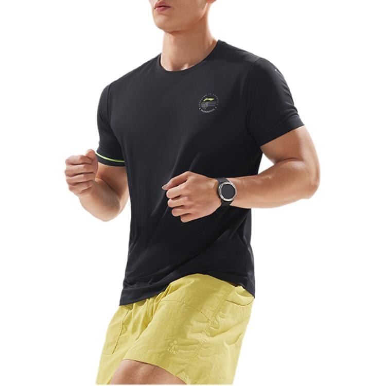 Li Ning Running Collection T Shirt Men's Black ATSV083-1