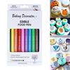 10PCS Edible Baking Pigment Pen Fondant Biscuit Cake Plastic Food Pen Hook Line Drawing Writing Pen for Decoring Fondant