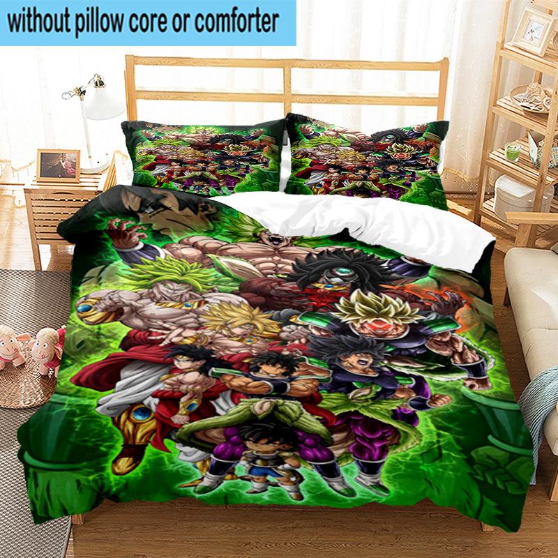 3PCS Goku Anime 3pcs Bedding,Including 3PCS Duvet Cover And 2pcs Pillowcases Perfect for Christmas,Ideal for Bedroom, Dormitory