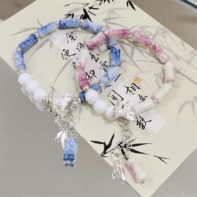 2025 Chinese Bamboo Bracelet Female Antique Butterfly Niche Design Sweet and Versatile Couple Student Bracelet