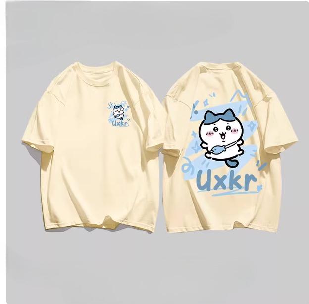 

MINISO Chiikawa Print T-Shirts Loose Casual Short Sleeve Round Neck Tees Women Men Couple Versatile Hot-selling Clothing 4XL