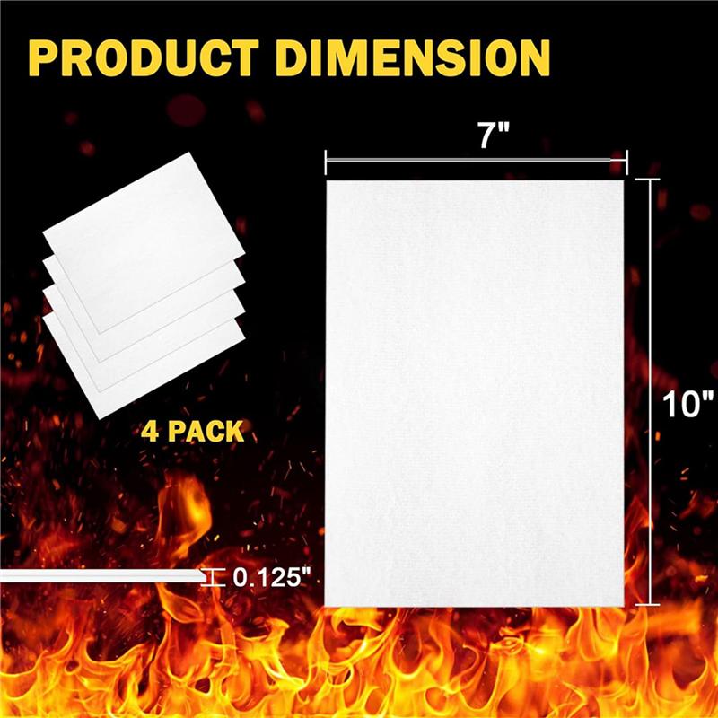 16X High Temperature Gasket Paper, Fiber Insulation Board, 2850℉ Rated Fireproof Board For Fireplace DIY