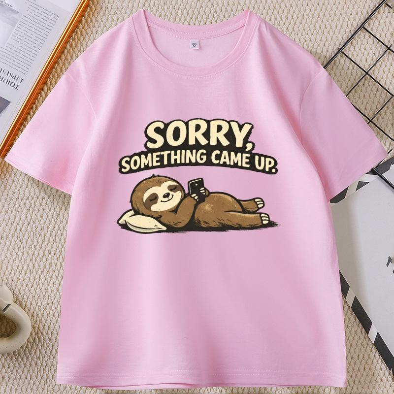 Sorry Something Came Up Sloth T‑Shirt Funny Graphic Tees Cotton Short Sleeves Round Neck Tshirt Cool Streetwear Male Clothes