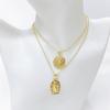 New Arrival Religion Moon/Arch Shaped Virgin Mary Jesus Zirconia Pendant Necklace Elegant Vintage Charm Jewelry Gift for Women