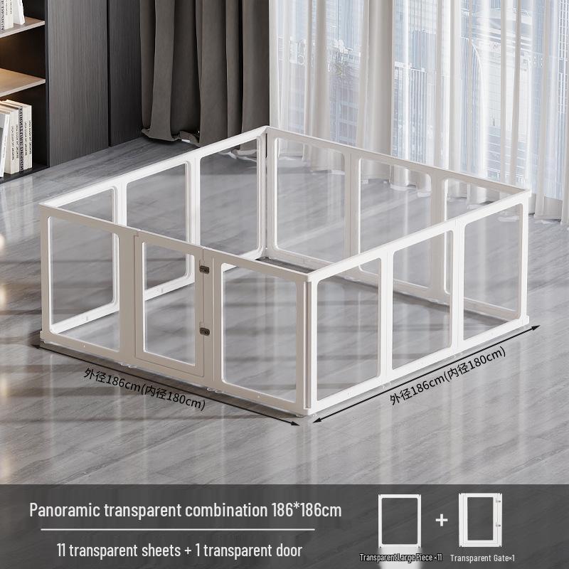 75cm Tall Transparent Acrylic Dog Fence - Indoor Pet Barrier & Modular Cage