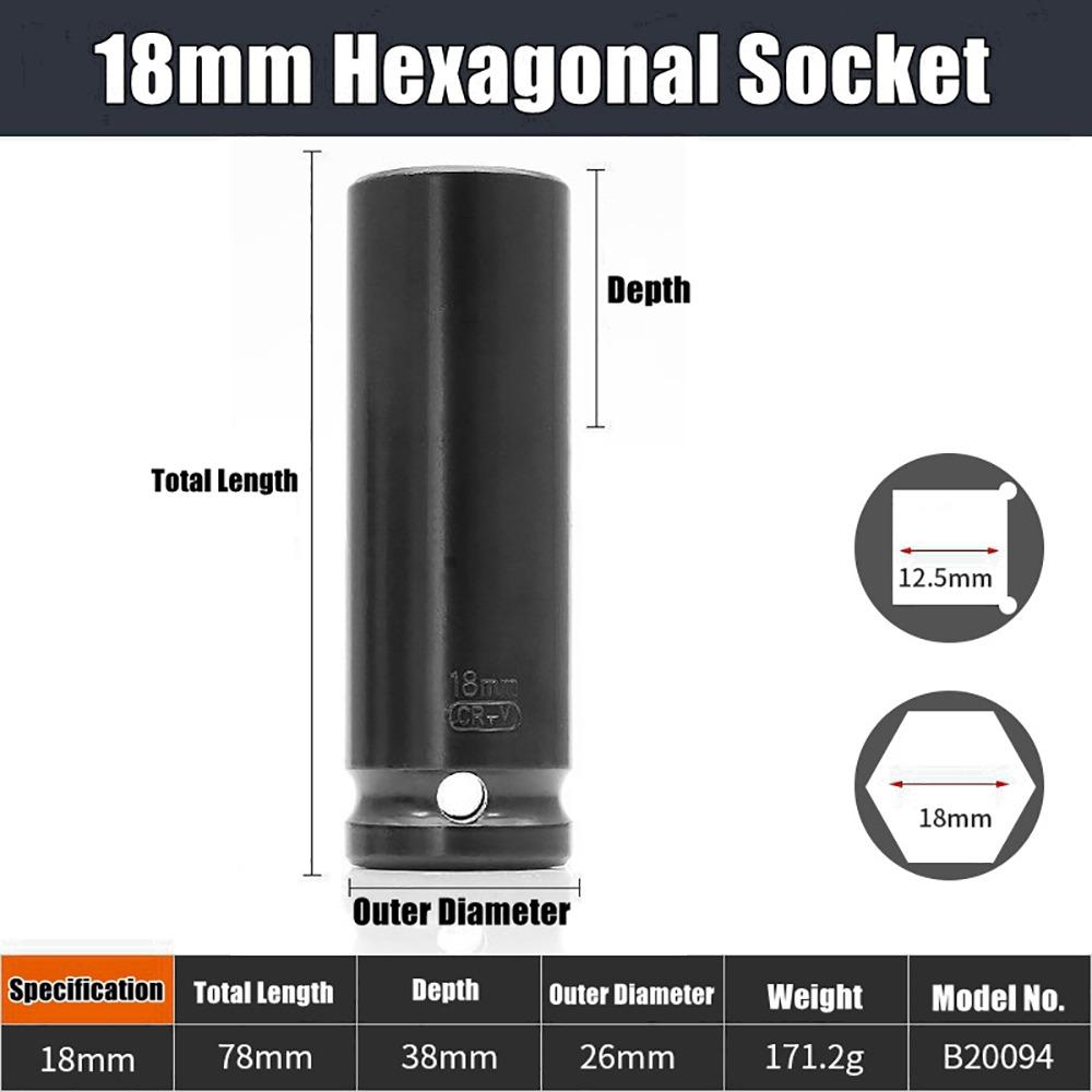 1Pcs 9-32mm Impact Wrench Drive Socket Electric Hex Standard Socket Head Adapter  Tire Removal Tool