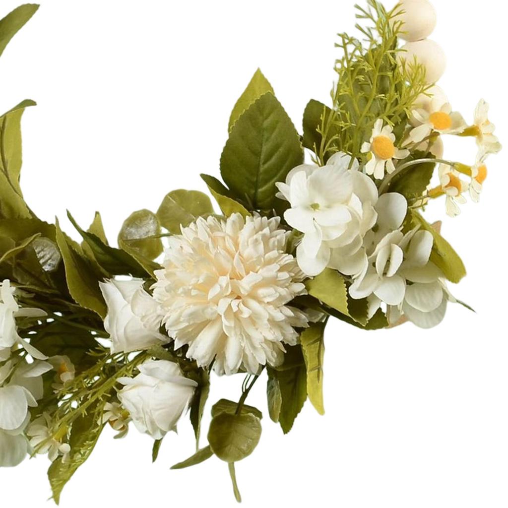 Artificial Flower Wreath Door Garland Greenery Leaves Wall Hanging Decor