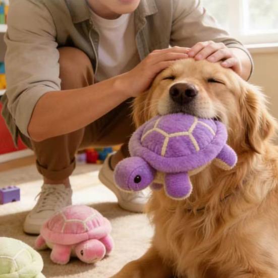 Pet Toys Built-in Sound Interactive Toy Plush Bite-Resistant Marine Animal Shape Chew Toy Cleaning Teeth Boredom Relief Toy