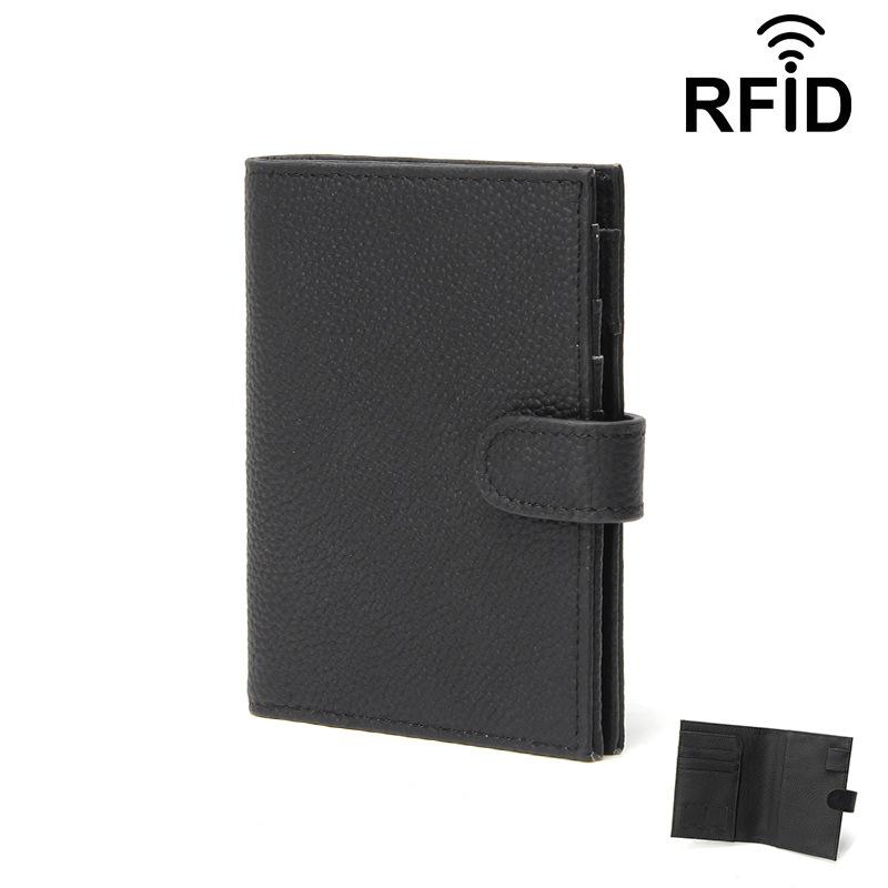 

Travel RFID Passport Case Genuine Leather Ultra Slim Card Holder with Passport Slot for Men & Women 2026 New Cowhide Long Wallet чёрный