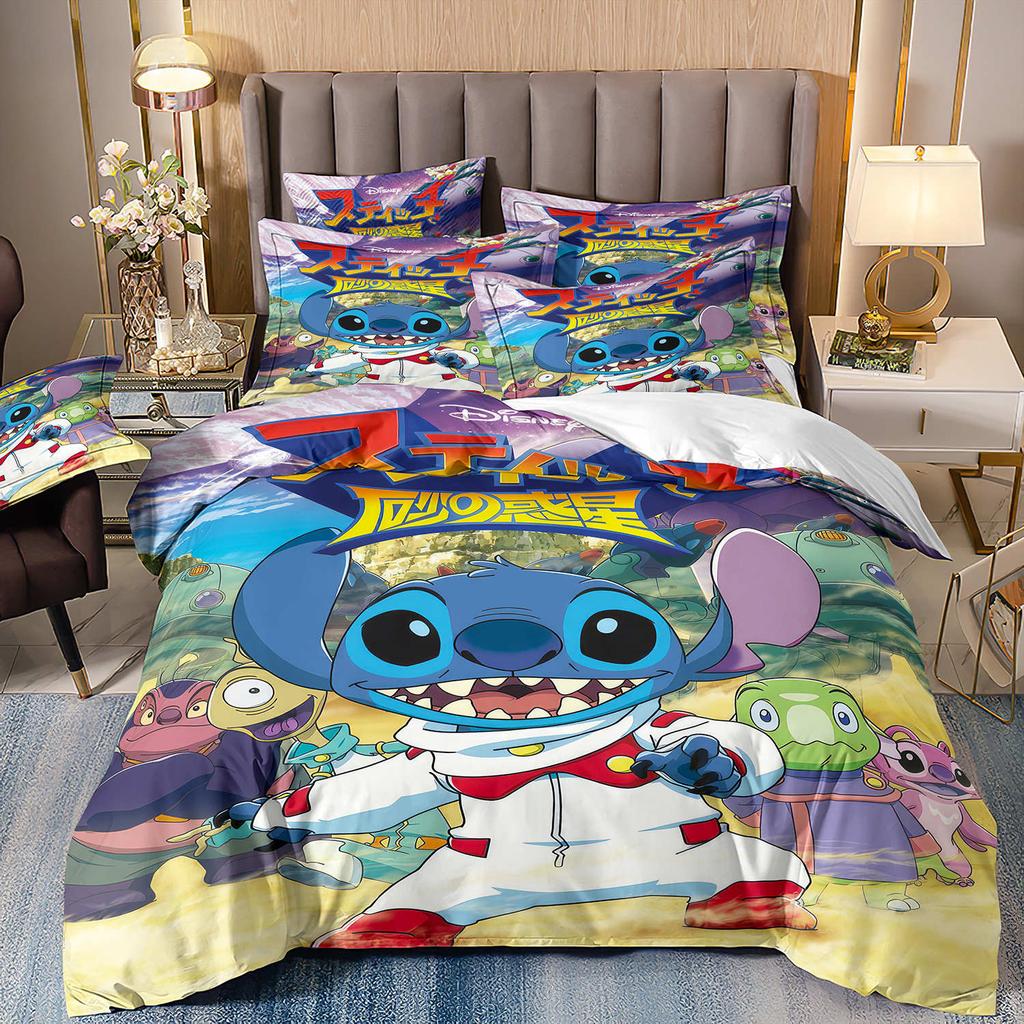 3D Digital Printing Quilt Cover Pillowcase Bedding Cartoon Three-Piece Set Home Textile Four-Piece Set