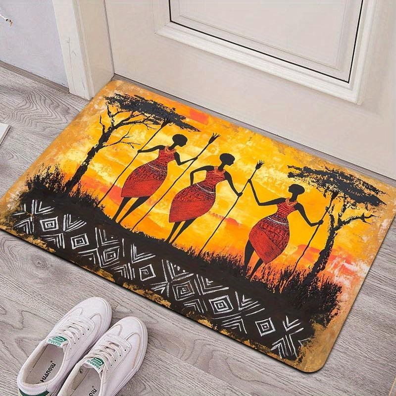 

1 шт. коврик для двери с африканским узором, кухонные коврики, нескользящий, поп-дизайн, ковры для гостиной, коврик для ванной, ковер для дома, декор для раковины, прачечной 400MMx600MM