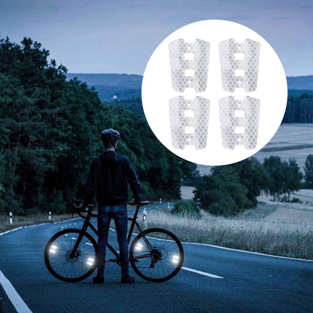 4Pcs Bicycles Wheel Reflectors Spokes Warning Reflectors, Bikes Wheel Rims Spokes Reflective Sheets for Folding Bicycles