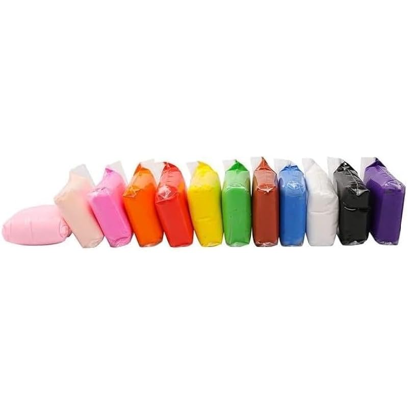 Eclet (Pack Of 12) Air Dry Clay, Colorful Children Soft Clay, Creative Art Crafts, Gifts For Kids-Multi Color. Non-Toxic