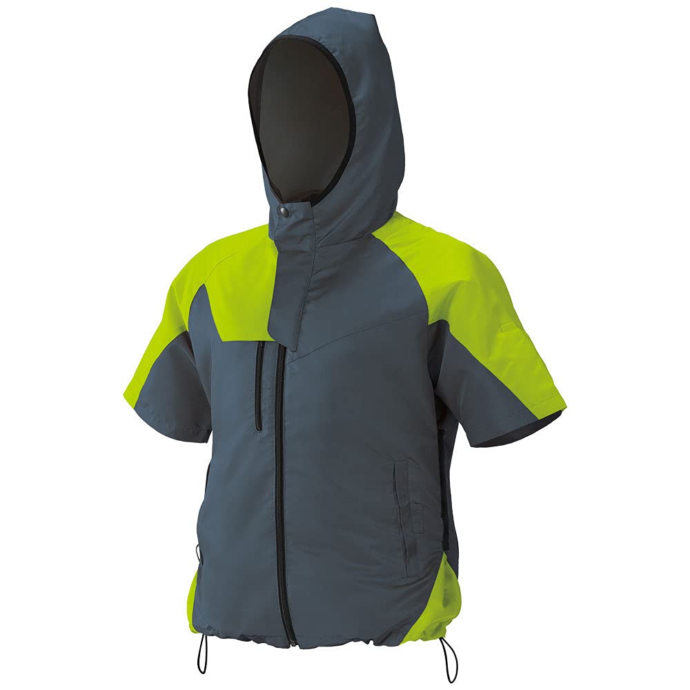 

IRIS OHYAMA Coolwear Outdoor with Air Conditioning Heatstroke Short Size Green L Set, Fan, Prevention, Sleeve, Hooded, Water-Repellent Fabric, 2,