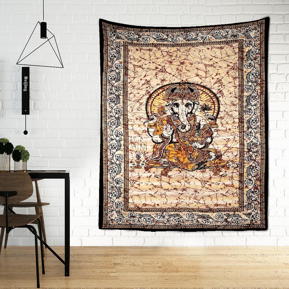 Abstrakter Vintage Elefanten Wandteppich Wandbehang Psychedelisch Mystisch Ästhetische Raumkunst Hippie Tapiz Heimdekor