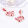 Fashion Summer Beach Vacation Style Cute Color Crab Shape Earrings Women's Unique Earring Female Jewelry