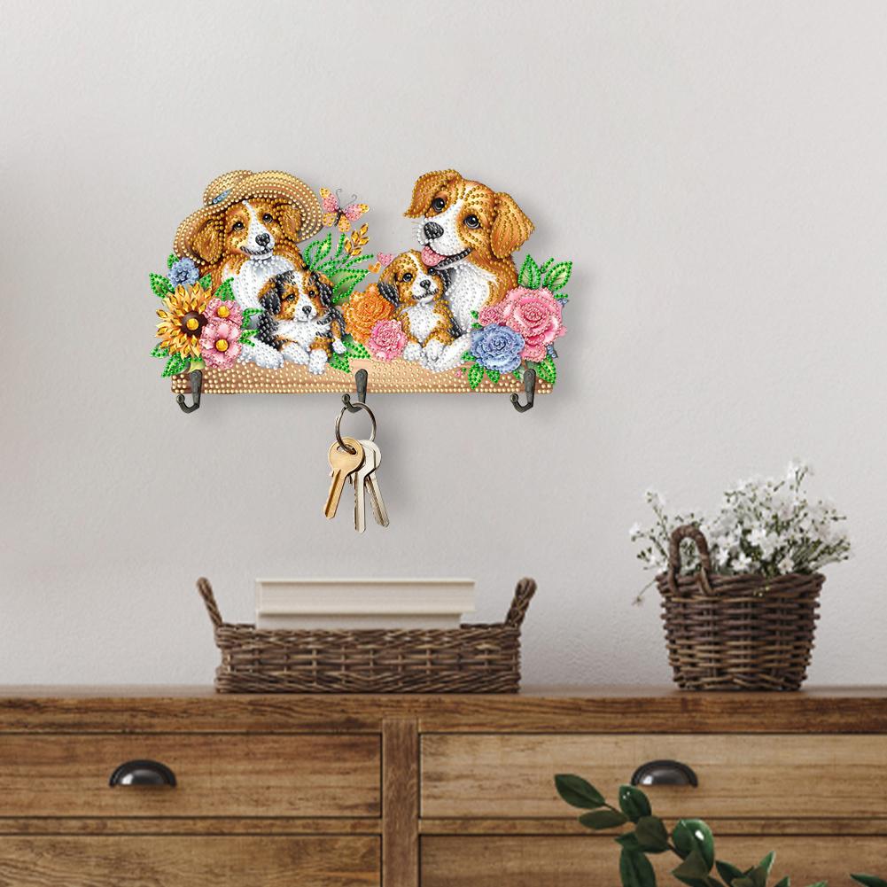 Animals Wood DIY Home Decor Craft Kit Diamond Art Painting Hook Kit Diamond Painting Art Hooks No Hole Punching Wall Decoration