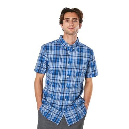 Camicia a maniche corte a quadri Blake da uomo Maine M blu